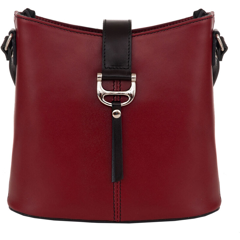 Kožená crossbody kabelka Giulia 17A červená / černá 114206640