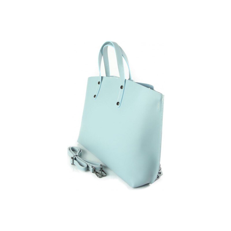 Kožená shopper bag kabelka Vera Pelle SB543N modrá