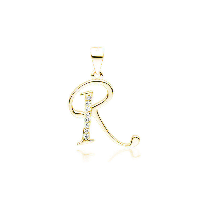 Olivie PÍSMENO R stříbrný přívěsek GOLD 5321 62258030