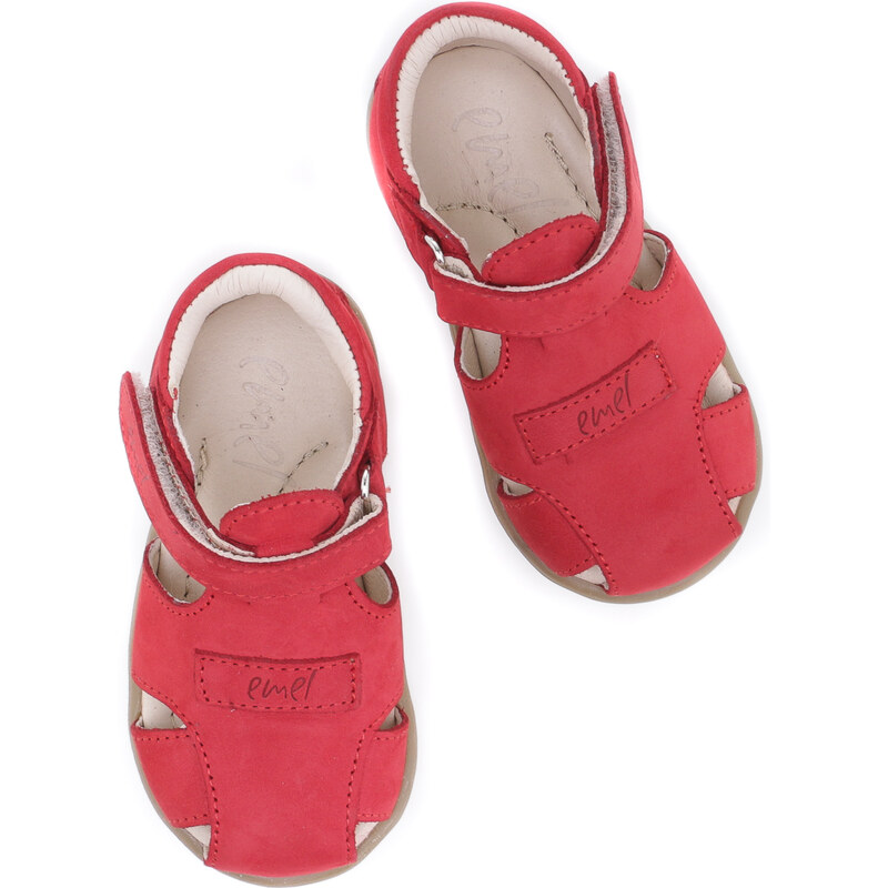 Dětské kožené sandálky EMEL E2199-16 Červená