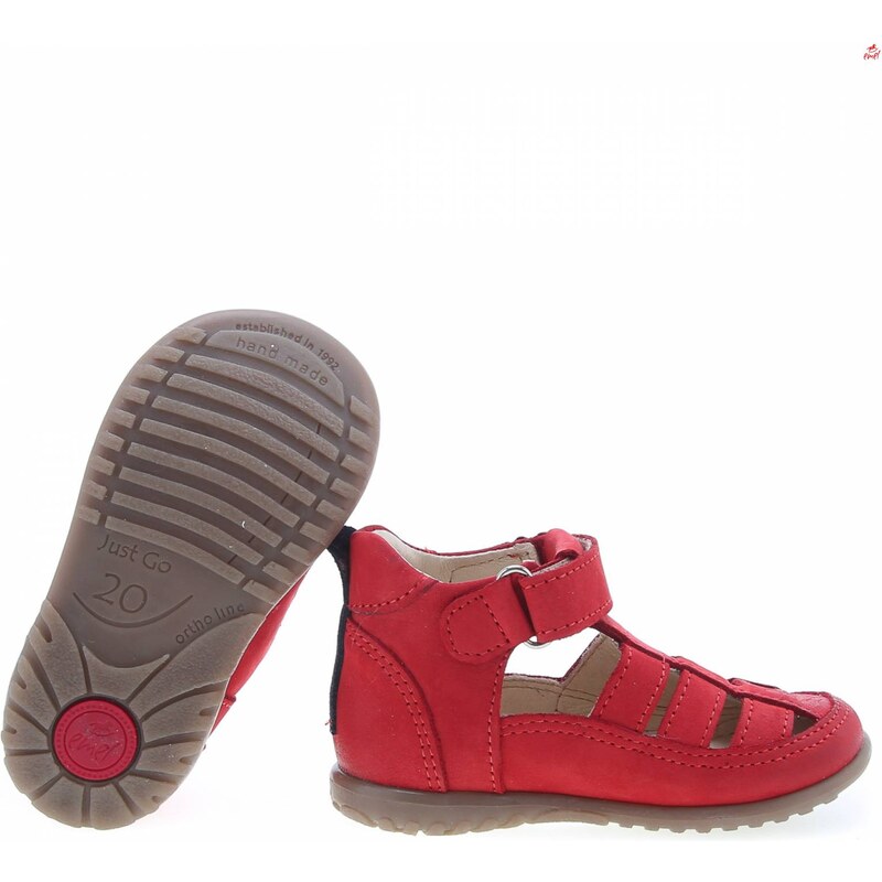 Dětské kožené sandálky EMEL E1079-22 Červená
