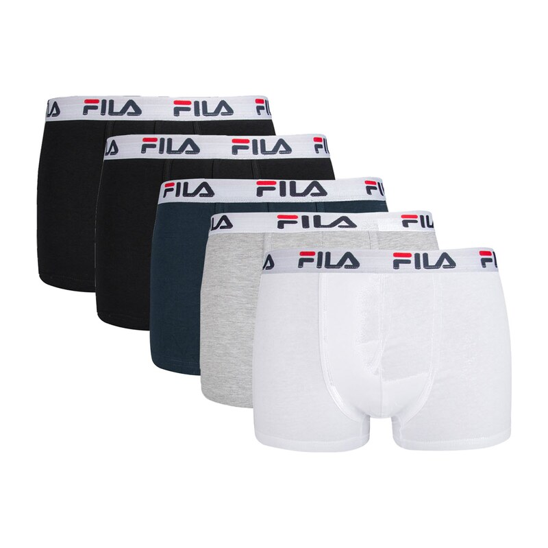 FILA Boxerky tmavě modrá / světle šedá / černá / bílá