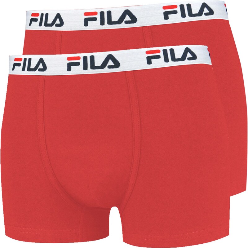 FILA Boxerky šedá / červená / bílá