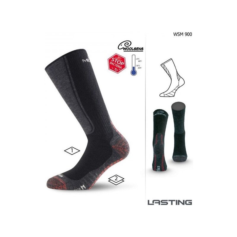 WSM merino vlněné ponožky Lasting růžová S