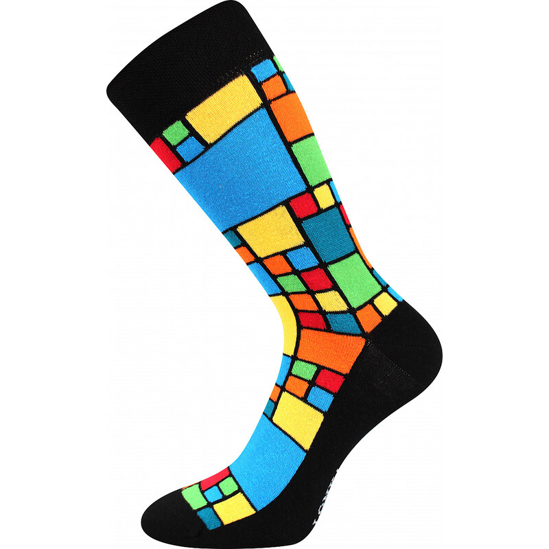 DIKARUS klasické bavlněné vzorované ponožky Lonka - KOSTKY