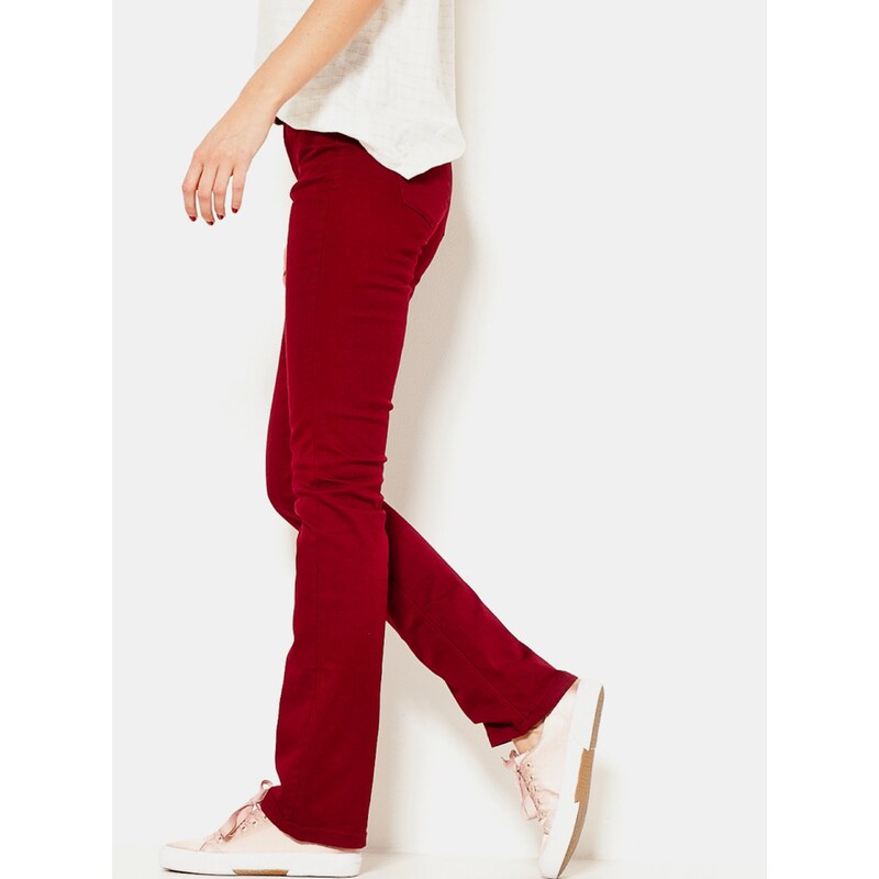 CAMAIEU Červené flared fit kalhoty CAMIAEU - Dámské