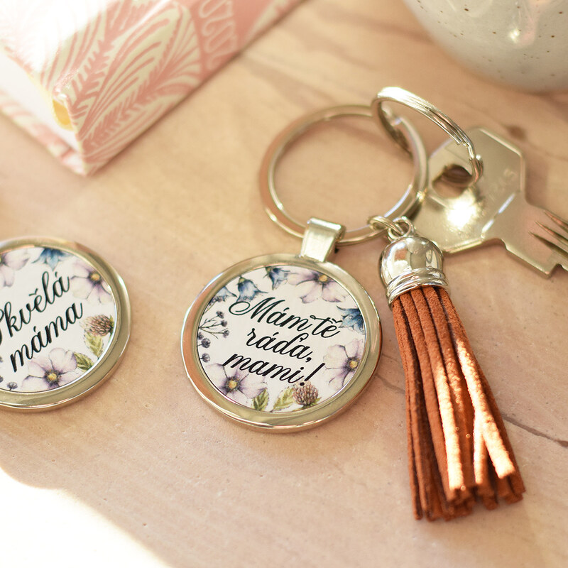 HOUSEDECOR Klíčenka se střapcem - Mám tě ráda, mami! 82178347