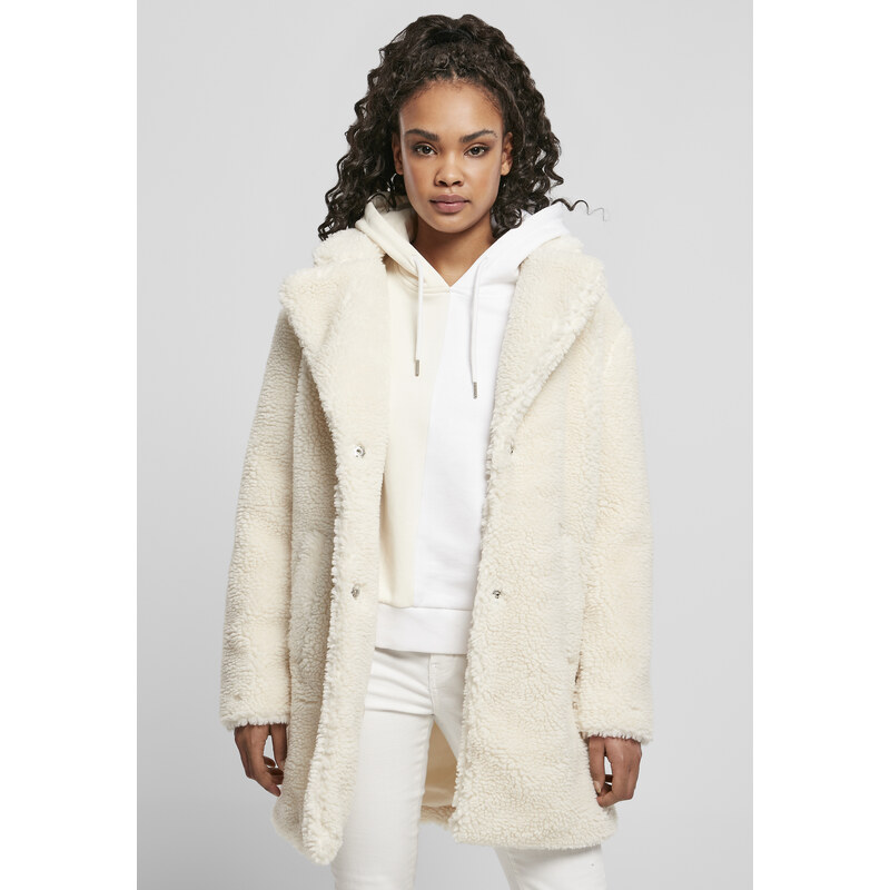 Urban Classics Dámský oversized Sherpa Coat whitesand