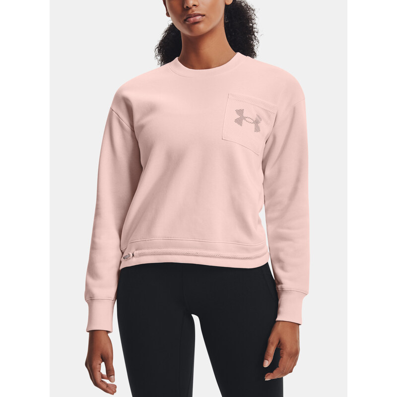 Under Armour MMikina Rival Fleece Mesh Crew-PNK - Dámské 115644790