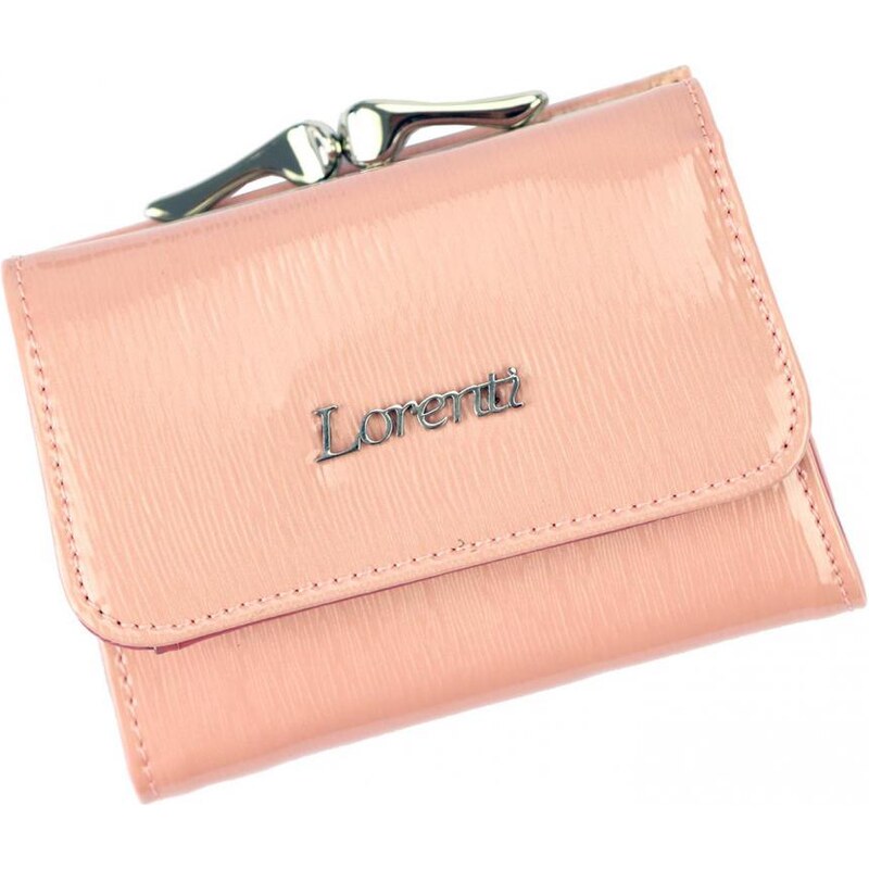 Kožená lososově růžová malá dámská peněženka RFID v krabičce Lorenti