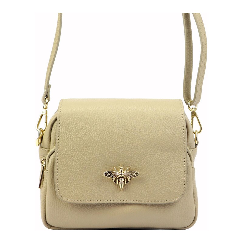 Dámská kožená crossbody kabelka Luka 19-68 Bz béžová