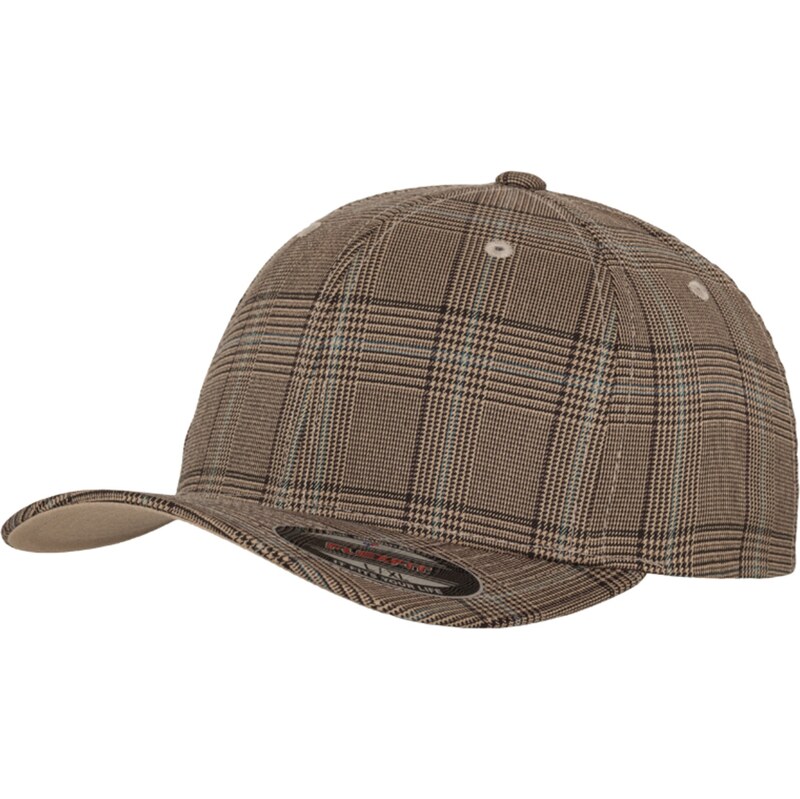 Flexfit Kšiltovka Glen Check hnědá / khaki / mátová 105507656