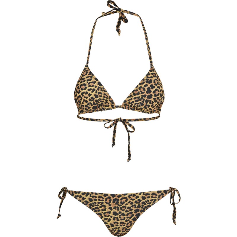Urban Classics Bikiny hnědá / hořčicová / černá 98030626