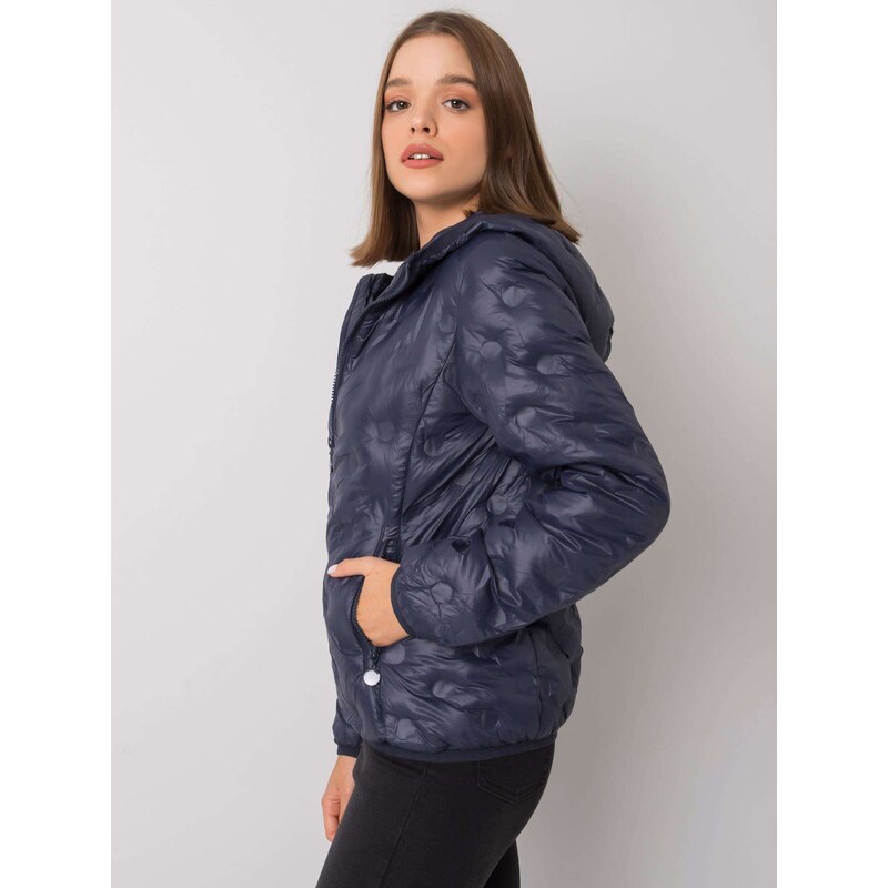 Fashionhunters Tmavě modrá dámská bunda s kapucí od Rasheed