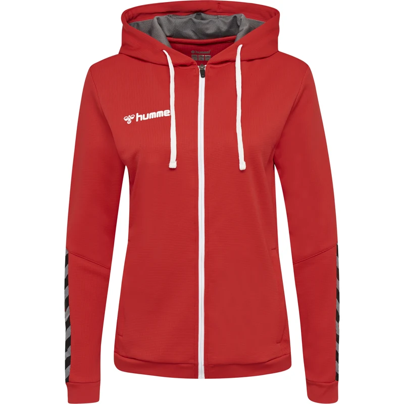 Hummel Sportovní mikina Authentic šedá / červená / černá / bílá