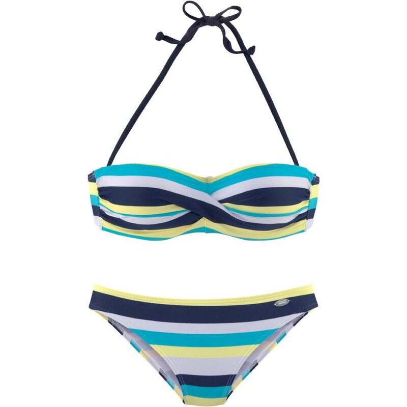 VENICE BEACH Bikiny námořnická modř / světlemodrá / žlutá / bílá
