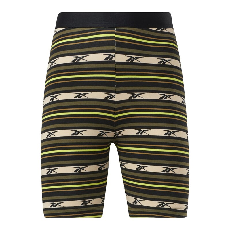 Reebok Kalhoty krémová / tmavě hnědá / svítivě zelená / tmavě
