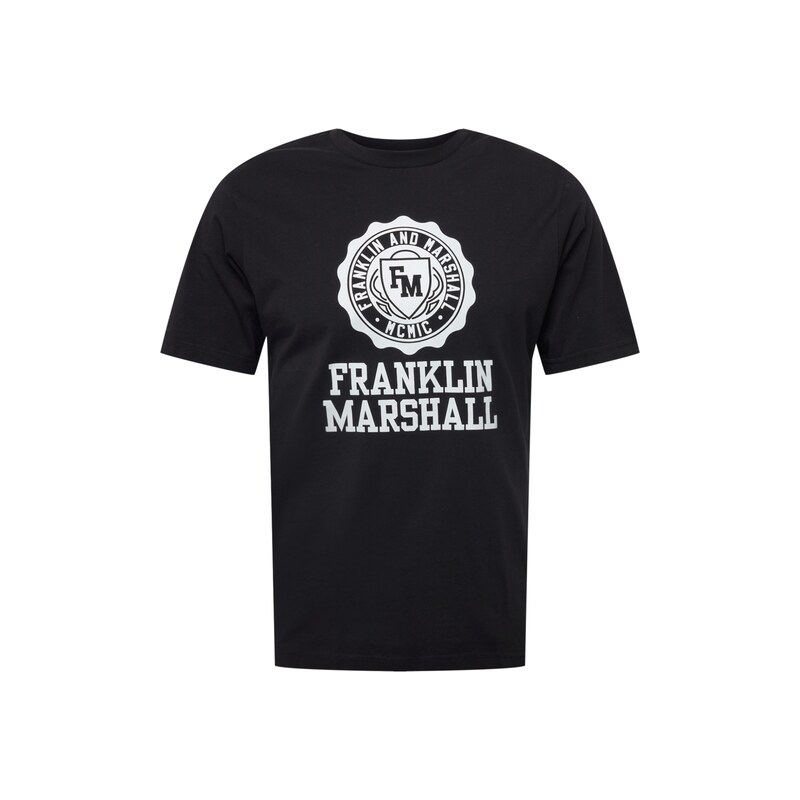 FRANKLIN & MARSHALL Tričko černá / bílá