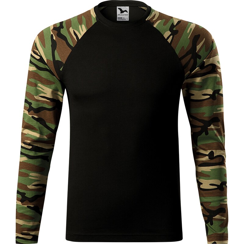 Malfini Camouflage LS, maskáčová triko s dlouhým rukávem