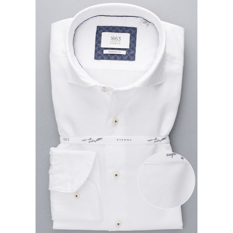 1863 BY ETERNA luxusní pánská košile bílá ETERNA Modern Fit super soft Easy Care