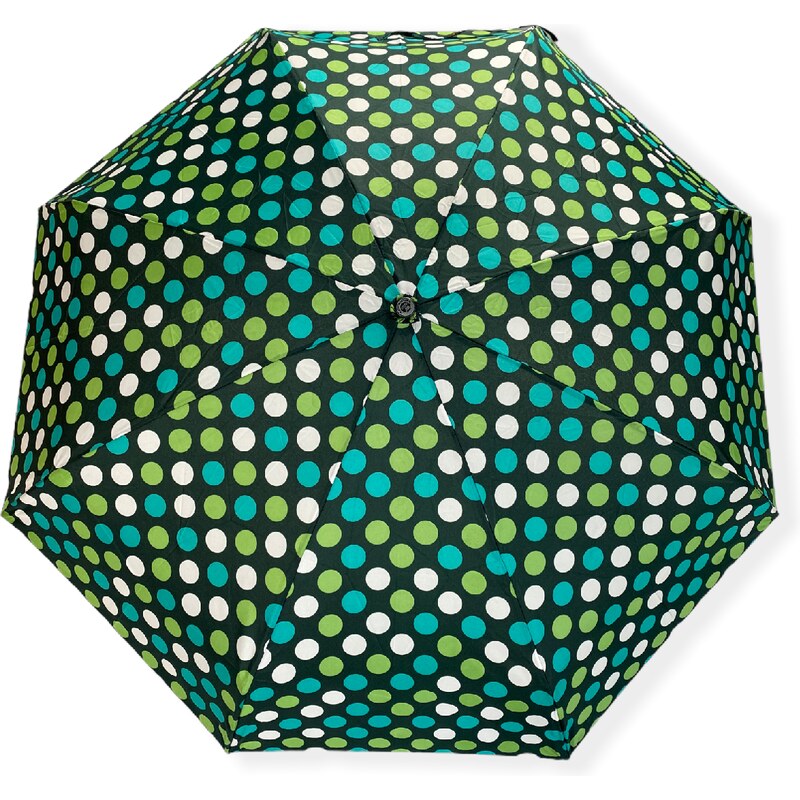 Real Star Umbrella Mini skládací deštník s puntíky zelená 9209