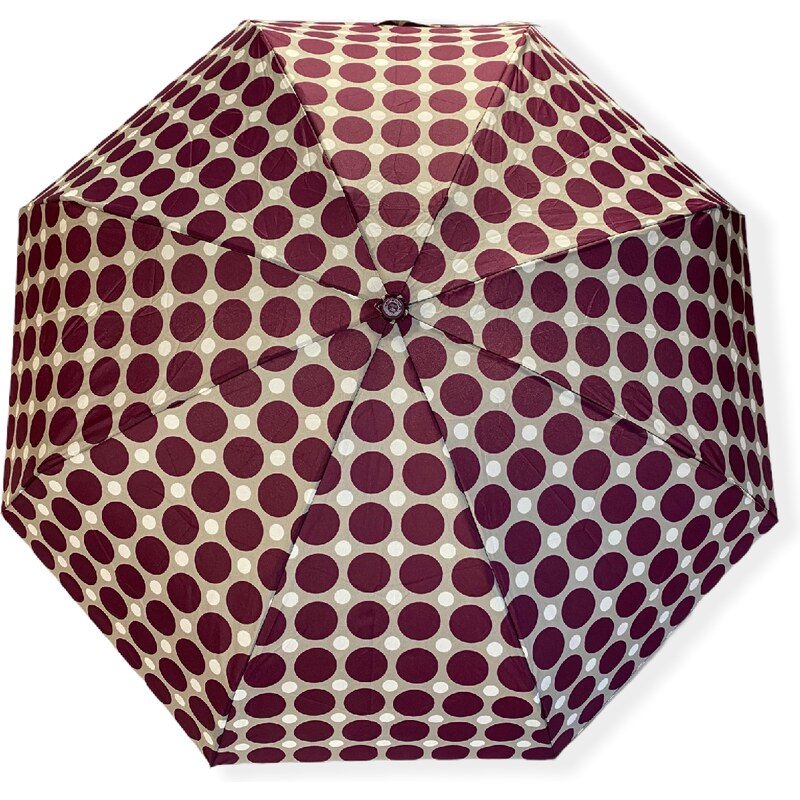 Real Star Umbrella Mini skládací deštník s puntíky vínová 9226