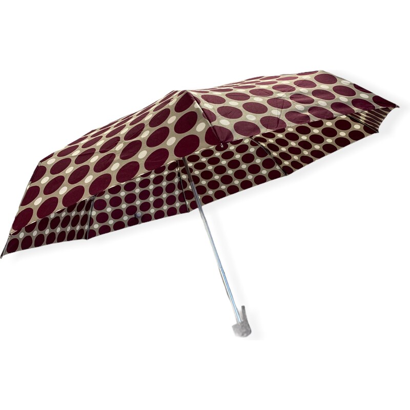 Real Star Umbrella Mini skládací deštník s puntíky vínová 9226