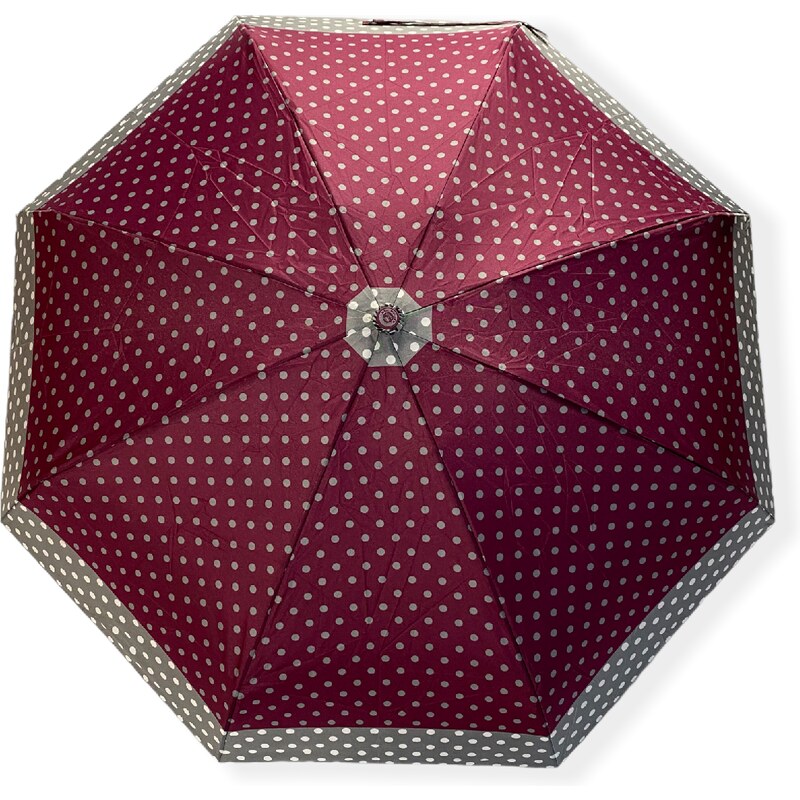 Real Star Umbrella Mini skládací deštník s puntíky červená 9230