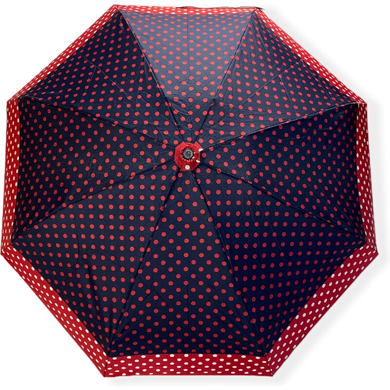 Real Star Umbrella Mini skládací deštník s puntíky červená 9232