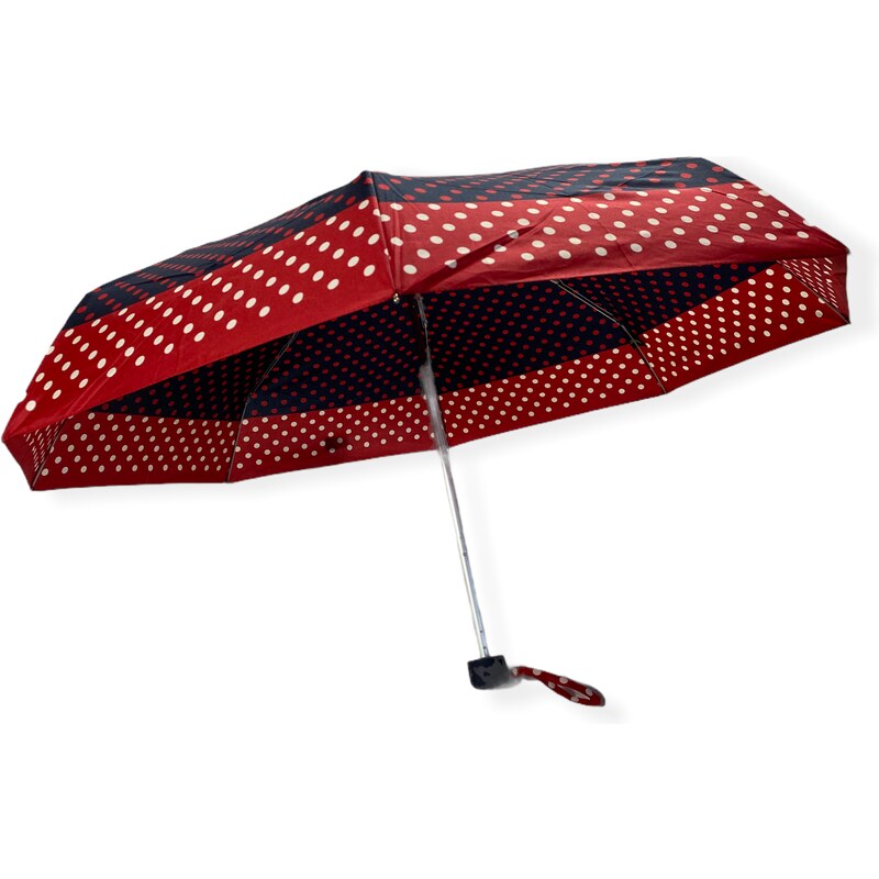 Real Star Umbrella Mini skládací deštník s puntíky červená 9232