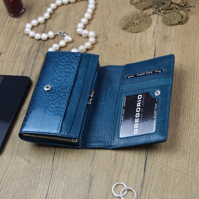 Dámská kožená peněženka Gregorio PT-101 modrá