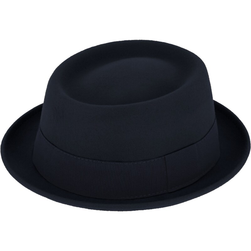 Plstěný klobouk porkpie - Fiebig - modrý klobouk