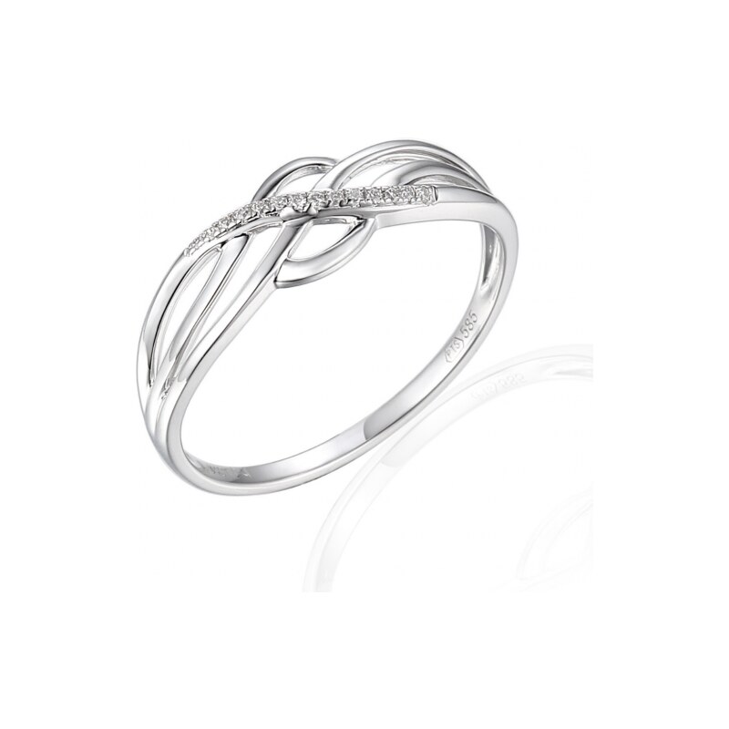 Gems, Vkusný prsten Gianna, bílé zlato s brilianty, vel. 56,