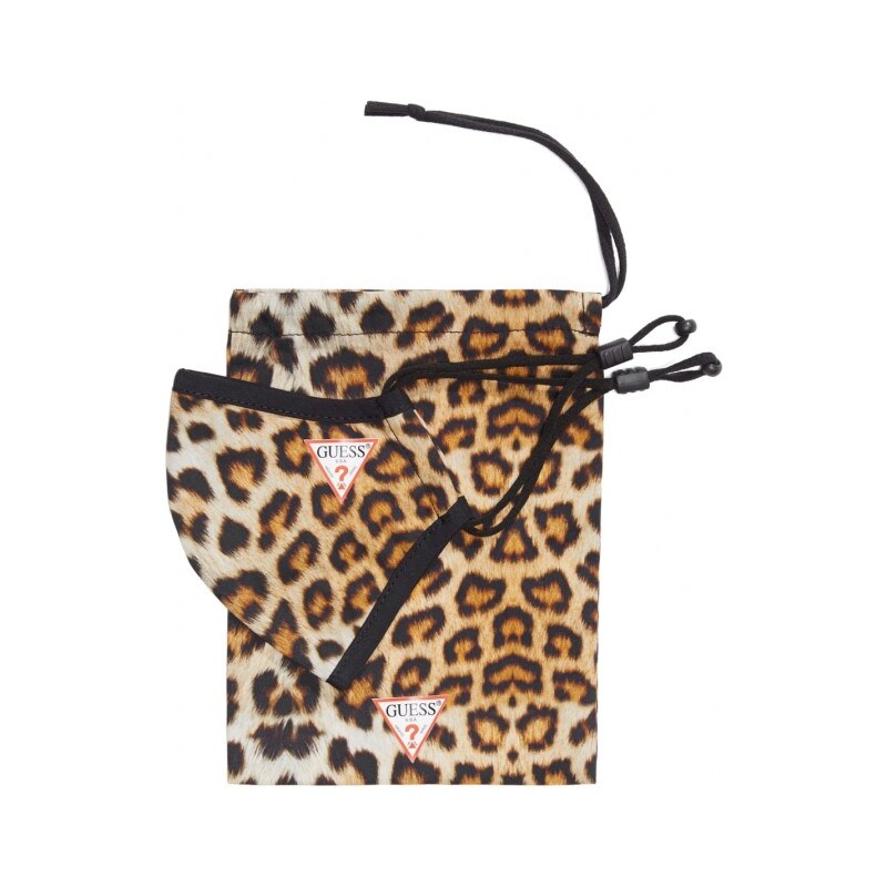 GUESS rouška Adult Toggle Face Mask leopard Žlutá