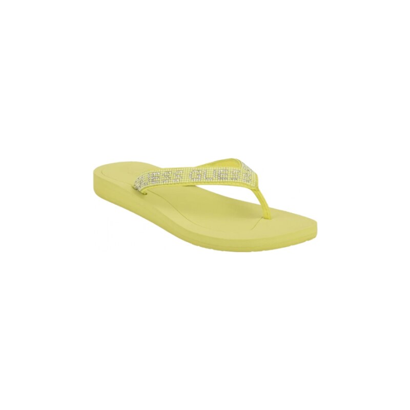 GUESS žabky Tajah Rhinestone Flip Flops yellow 40