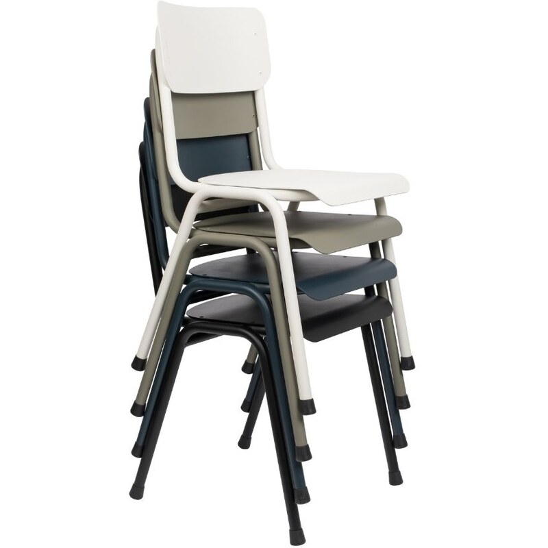 Šedá kovová jídelní židle ZUIVER BACK TO SCHOOL OUTDOOR