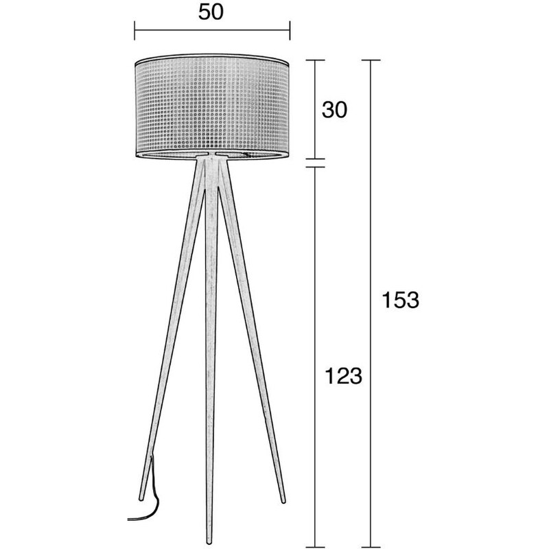 Přírodní stojací lampa ZUIVER TRIPOD WEBBING