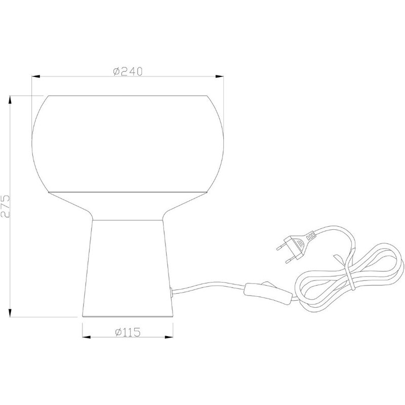 Hoorns Žlutá kovová stolní lampa Boletus ø 24 cm