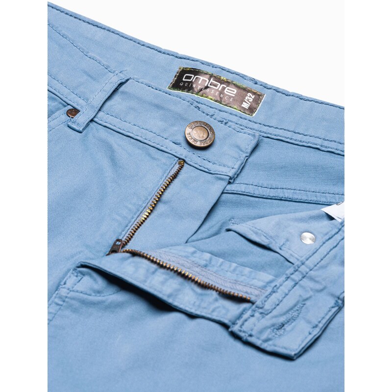 Ombre Clothing Pánské šortky CHINO - světle modré V15 OM-SRDS-0103