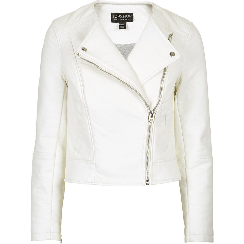 Topshop Faux Leather Biker Jacket