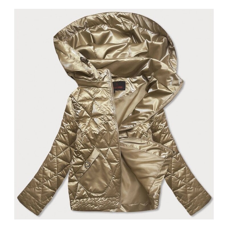 Zonno Zlatá prošívaná bunda s kapucí