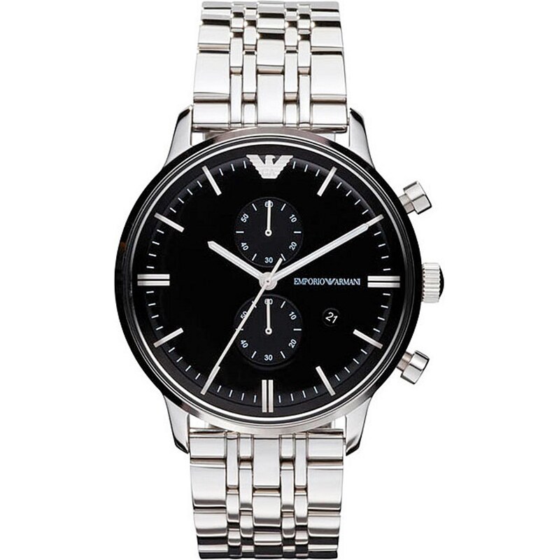 ARMANI Analogové hodinky černá / stříbrná 115489435