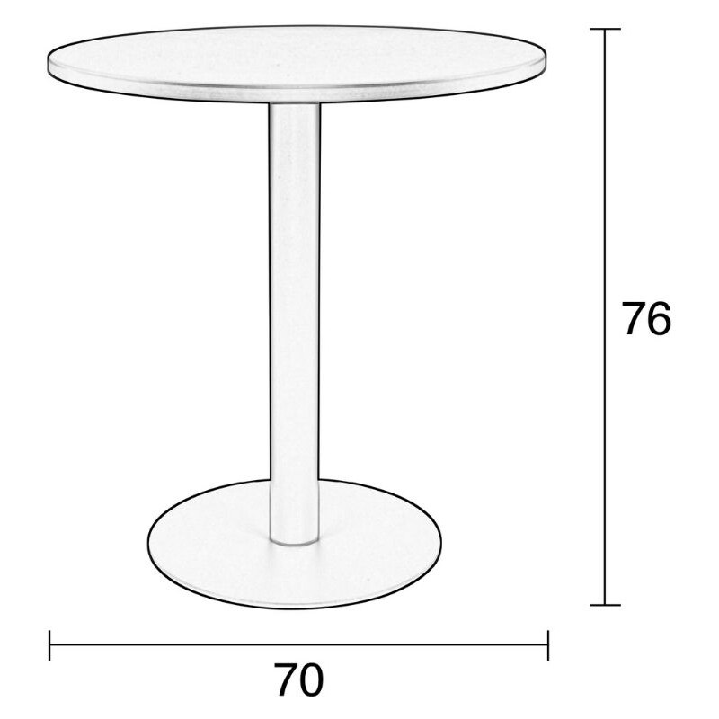 Bílý bistro stůl ZUIVER METSU 76 cm