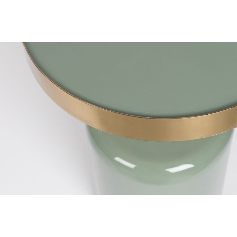 Zelený kovový odkládací stolek ZUIVER GLAM 36 cm