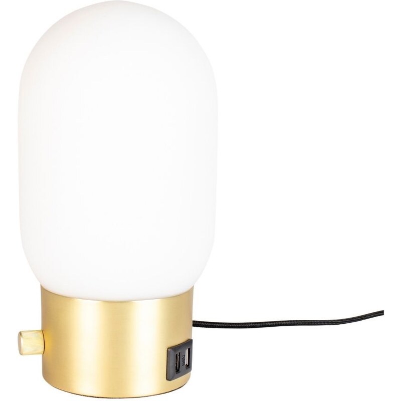 Bílo zlatá skleněná stolní lampa ZUIVER URBAN