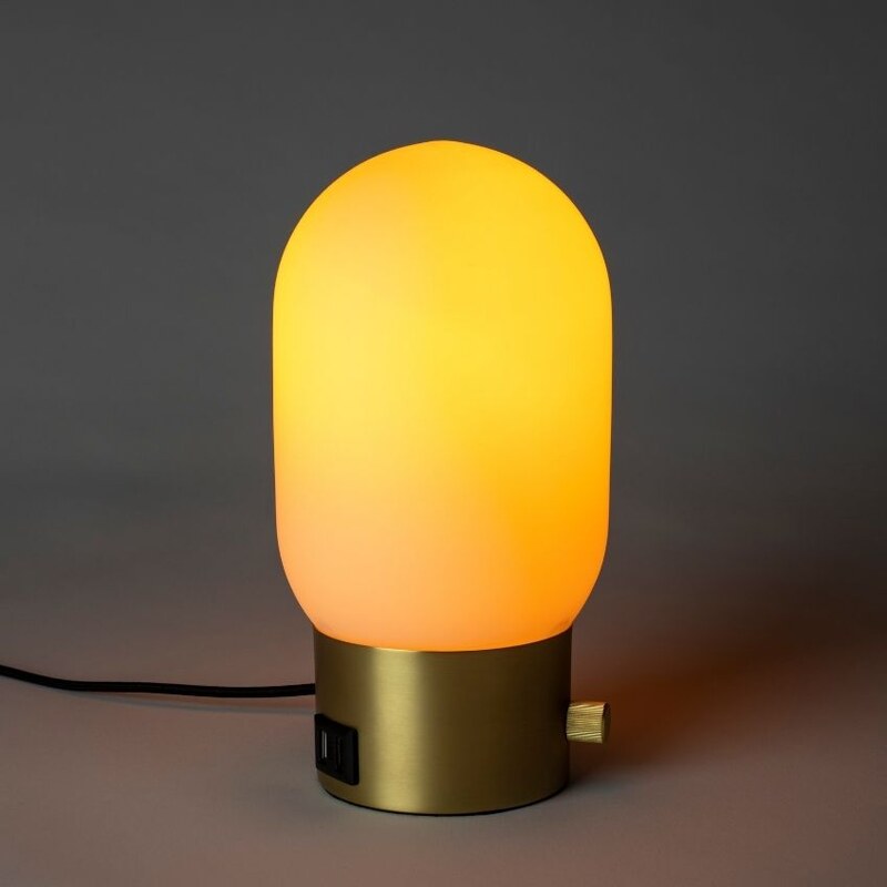 Bílo zlatá skleněná stolní lampa ZUIVER URBAN