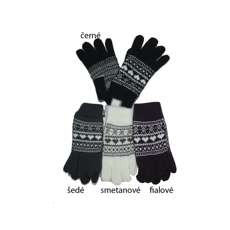 Gloves Dámské teplejší pletené rukavice 61501171
