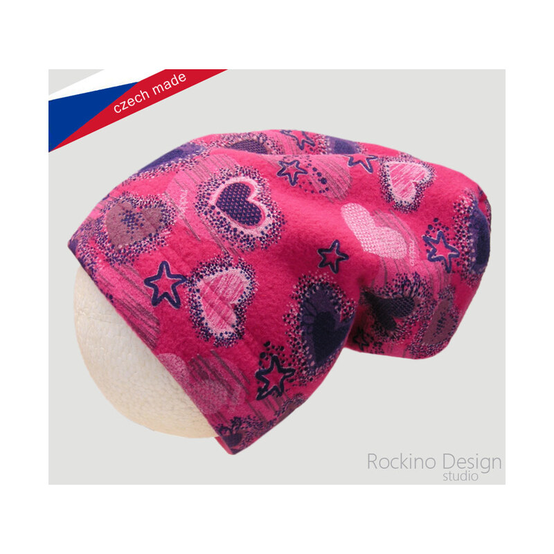 vel.54-Dívčí zimní čepice Rockino -růžová barva 61138042