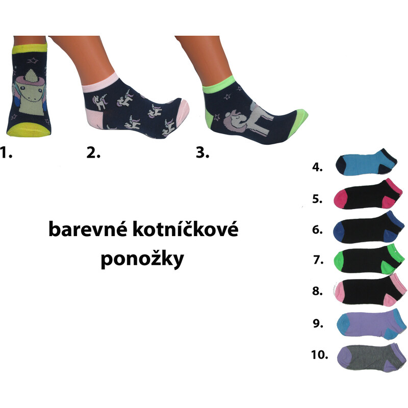 Beiteli Dámské barevné kotníčkové ponožky Pesail 61139412