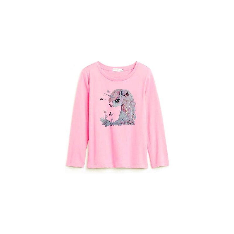 Kugo WT9337 Dívčí tričko sv.růžové